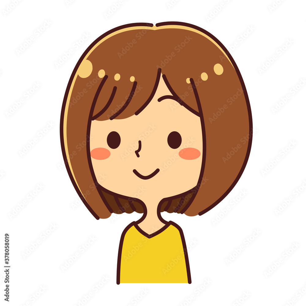 女性 笑顔 斜め イラスト 女性 笑顔 斜め イラスト