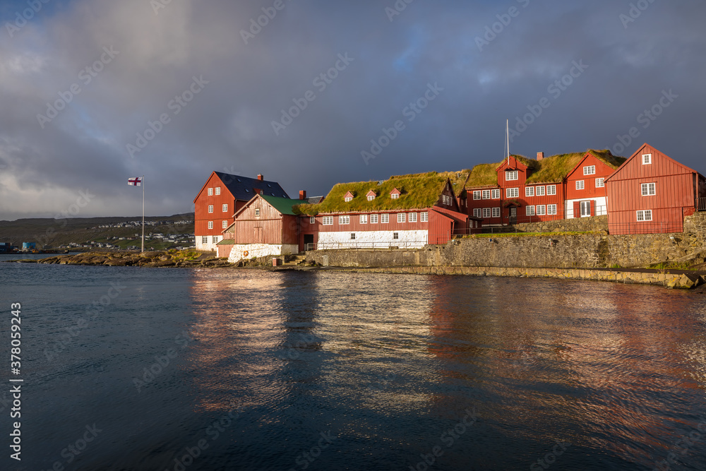 Tinganes Morning in Torshavn the Capital of the Faroe Islands