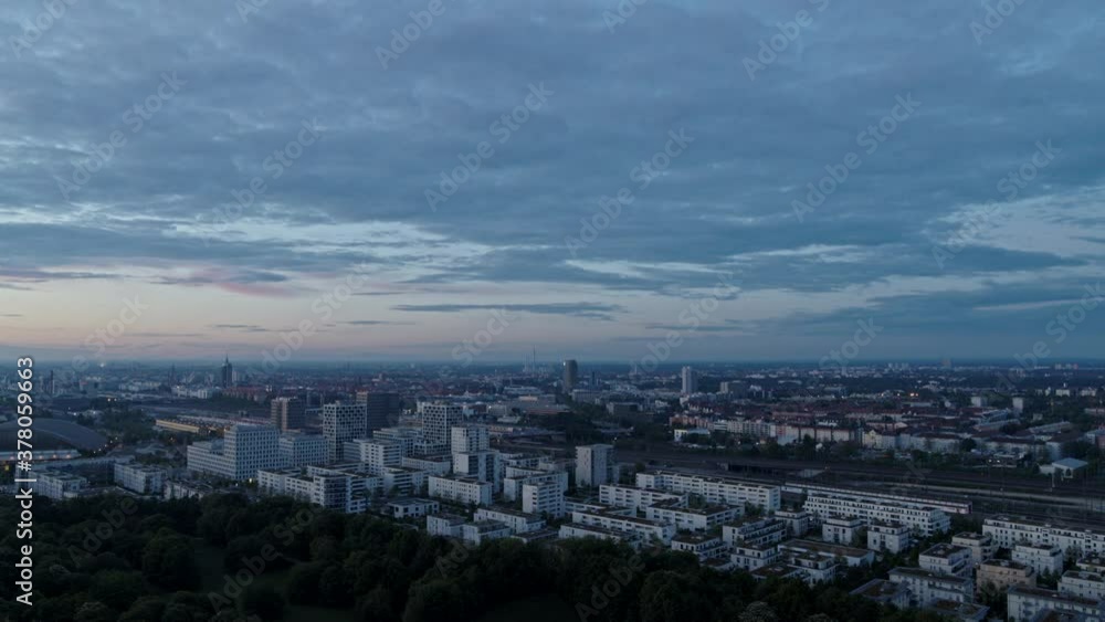 Scenic cityscape at dusk, Munich, Bavaria, Germany Scenic cityscape at dusk, Munich, Bavaria, Germany