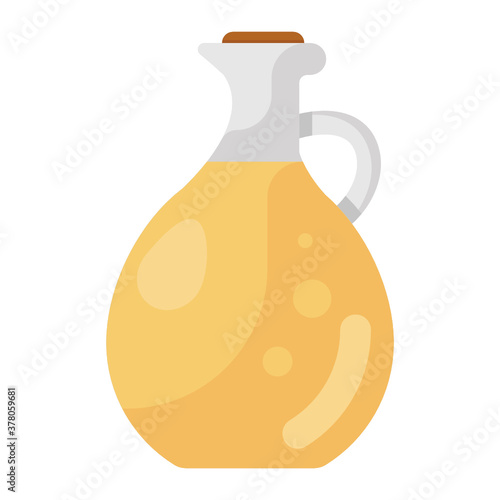 
Vector of oil jug in modern flat style 
