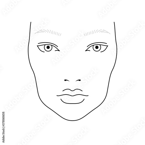Face chart of female makeup