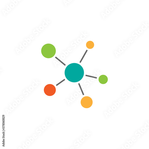 Hub network connection icon isolated on white. Tech or technology logo.