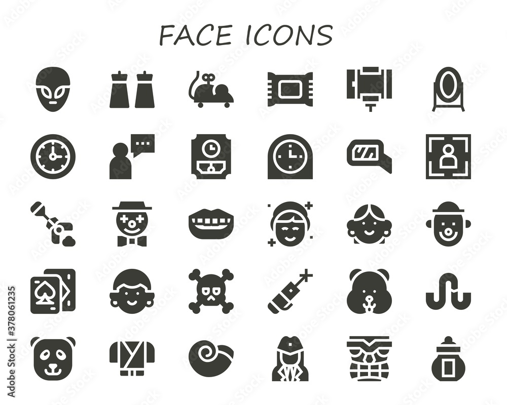 Modern Simple Set of face Vector filled Icons Modern Simple Set of face Vector filled Icons