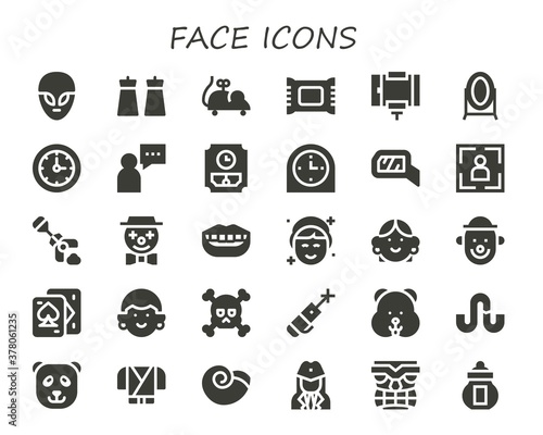 Modern Simple Set of face Vector filled Icons photo