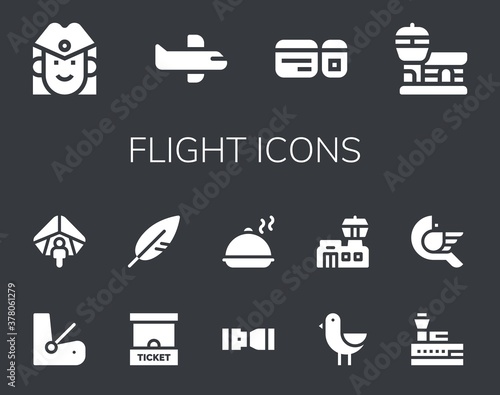 Modern Simple Set of flight Vector filled Icons