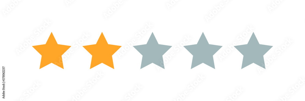 Two stars customer product rating review flat icon Two stars customer product rating review flat icon