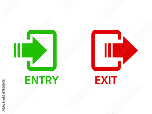 entry and exit sign, log-in and log-out symbol