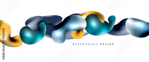 Bubbles abstract background. Liquid splashes on white vector template