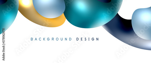 Bubbles abstract background. Liquid splashes on white vector template