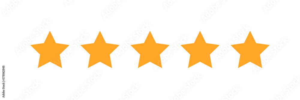 Five stars customer product rating review flat icon Five stars customer product rating review flat icon