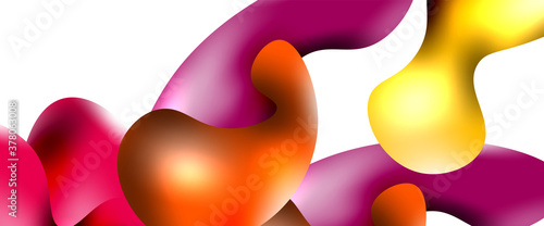 Bubbles abstract background. Liquid splashes on white vector template