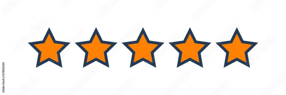 Five stars customer product rating review flat icon Five stars customer product rating review flat icon