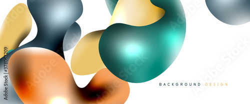 Bubbles abstract background. Liquid splashes on white vector template