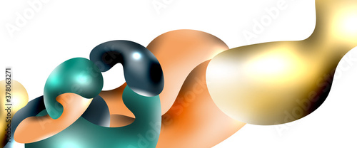 Bubbles abstract background. Liquid splashes on white vector template