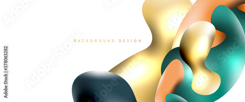 Bubbles abstract background. Liquid splashes on white vector template