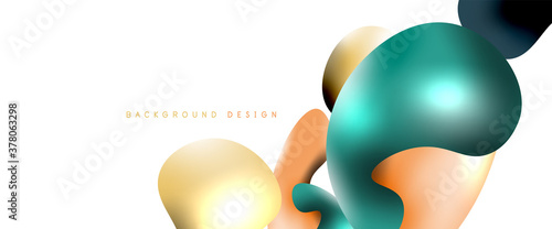 Bubbles abstract background. Liquid splashes on white vector template