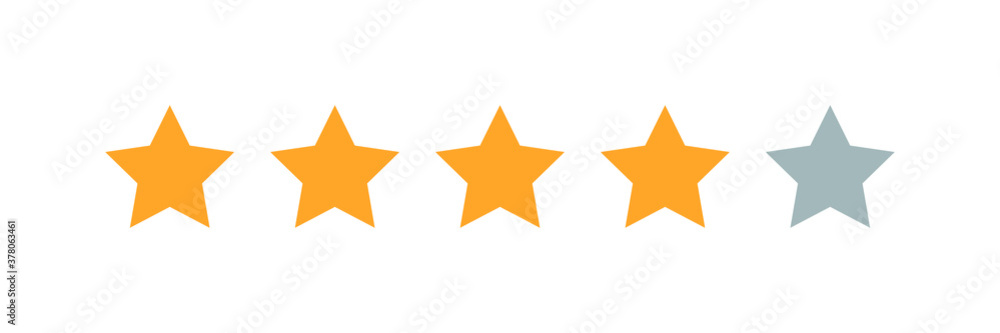 Four stars customer product rating review flat icon Four stars customer product rating review flat icon