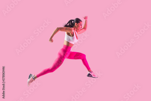 Sportive woman training