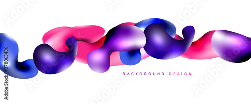 Bubbles abstract background. Liquid splashes on white vector template