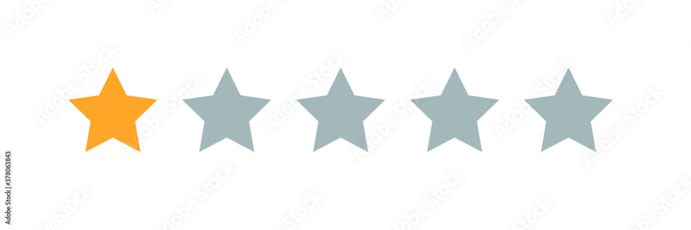 One stars customer product rating review flat icon One stars customer product rating review flat icon