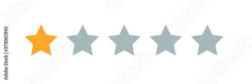 One stars customer product rating review flat icon