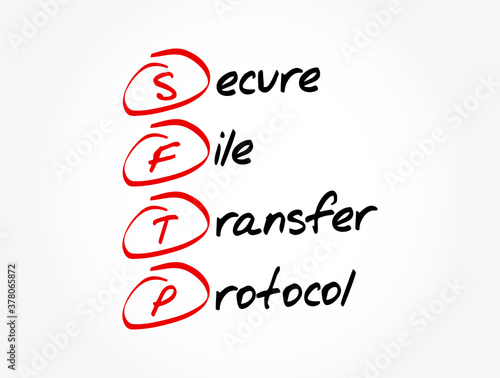 SFTP - Secure File Transfer Protocol acronym, technology concept background