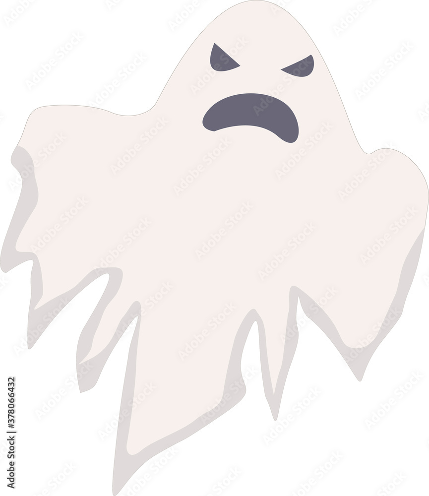 Halloween horror Creepy scary ghosts, ghostly Halloween mascots vector illustration. Face of a creepy monster
