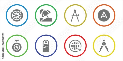 Modern Simple Set of compass Vector filled Icons