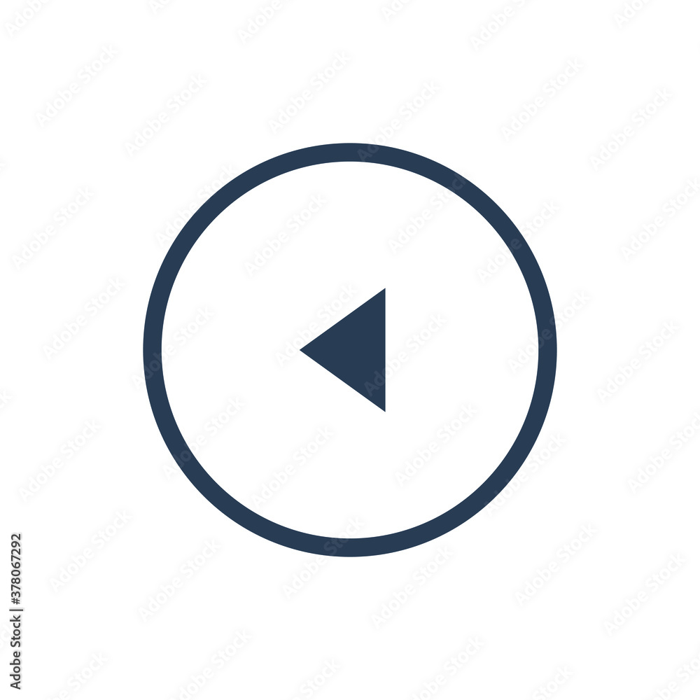Back arrow, controls, multimedia icon Back arrow, controls, multimedia icon