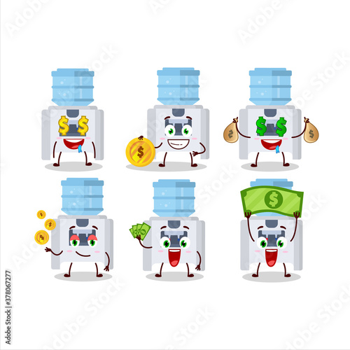 Halloween expression emoticons with cartoon character of water cooler © kongvector