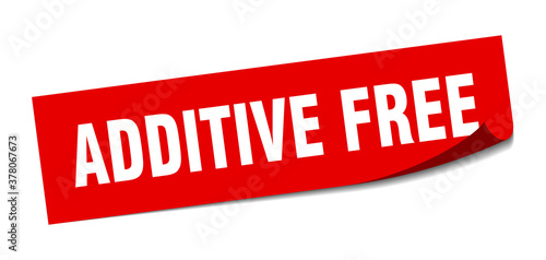 additive free sticker. square isolated label sign. peeler