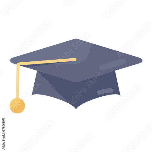 
An icon of mortarboard in modern flat style 
