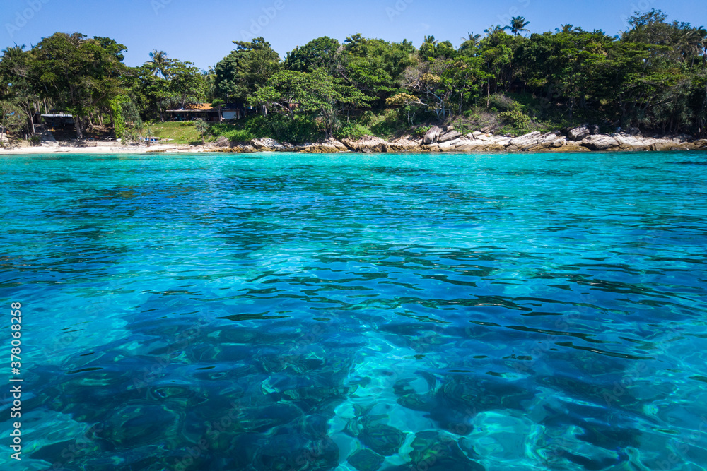 sea is clear until you see the underwater coral reefs of Racha Island, Phuket.