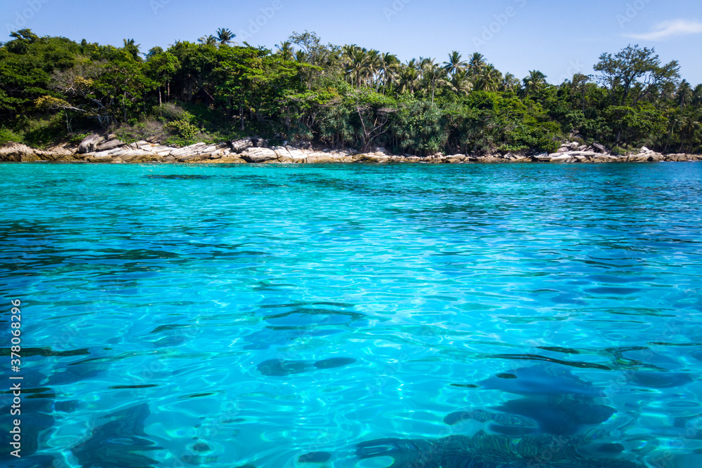 sea is clear until you see the underwater coral reefs of Racha Island, Phuket.
