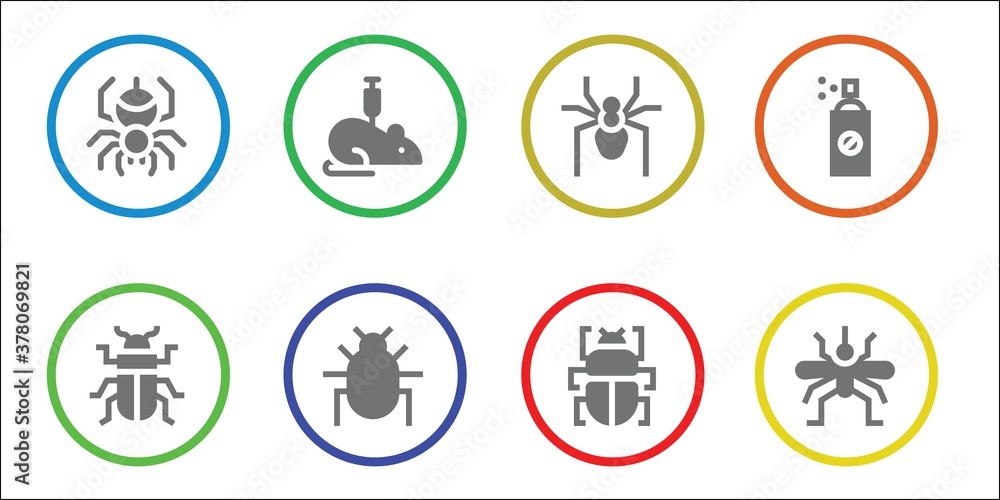 Modern Simple Set of pest Vector filled Icons