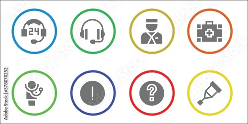 Modern Simple Set of assistance Vector filled Icons