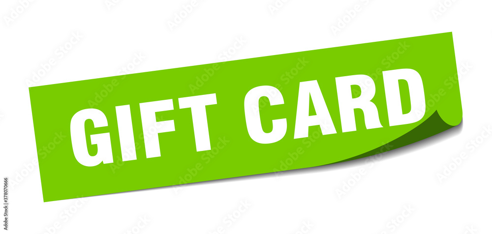 gift card sticker. square isolated label sign. peeler gift card sticker. square isolated label sign. peeler