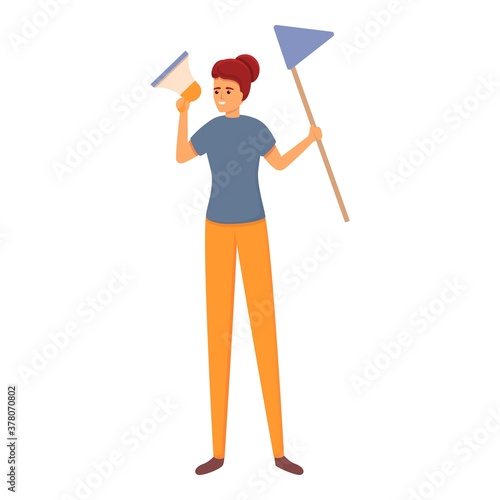 Agitation megaphone icon. Cartoon of agitation megaphone vector icon for web design isolated on white background