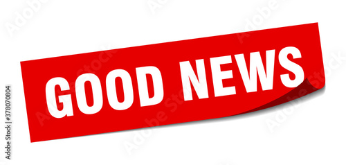good news sticker. square isolated label sign. peeler