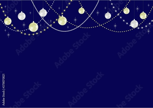 紺色背景のデコレーション　おしゃれな背景　フレーム