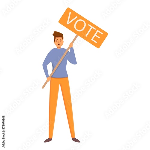 Vote agitation banner icon. Cartoon of vote agitation banner vector icon for web design isolated on white background