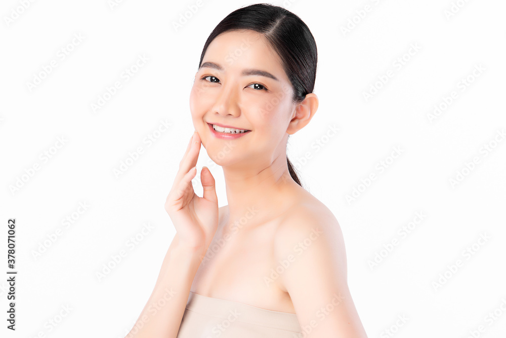 Beautiful young asian woman with clean fresh skin on white background, Face care, Facial treatment, Cosmetology, beauty and spa, Asian women portrait Beautiful young asian woman with clean fresh skin on white background, Face care, Facial treatment, Cosmetology, beauty and spa, Asian women portrait