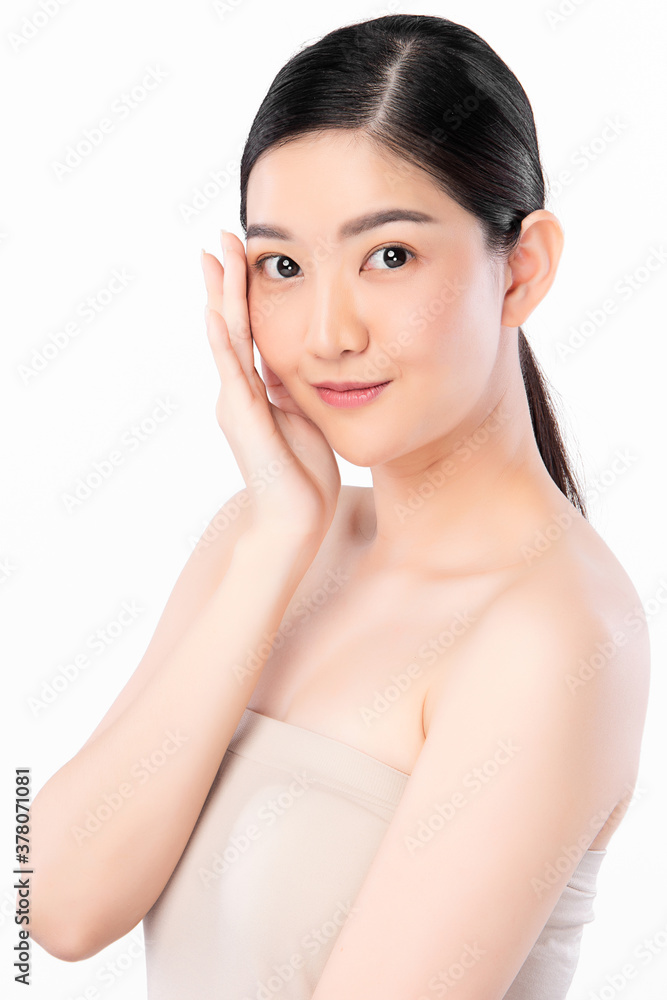 Beautiful young asian woman with clean fresh skin on white background, Face care, Facial treatment, Cosmetology, beauty and spa, Asian women portrait Beautiful young asian woman with clean fresh skin on white background, Face care, Facial treatment, Cosmetology, beauty and spa, Asian women portrait