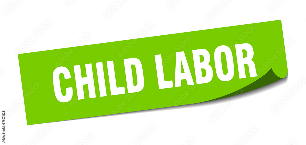 child labor sticker. square isolated label sign. peeler child labor sticker. square isolated label sign. peeler