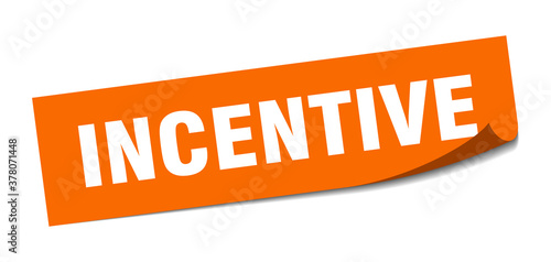 incentive sticker. square isolated label sign. peeler