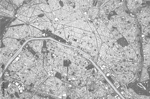 map of the city of Paris, France