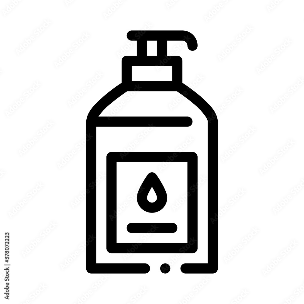 liquid soap bottle icon vector. liquid soap bottle sign. isolated contour symbol illustration