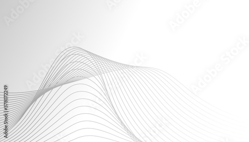 Abstract white and gray gradient background. abstract line, wavy design premium background. Vector Illustration.