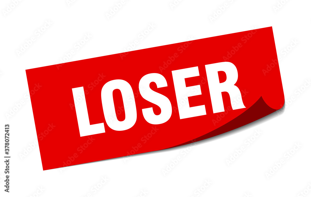 Fototapeta premium loser sticker. square isolated label sign. peeler