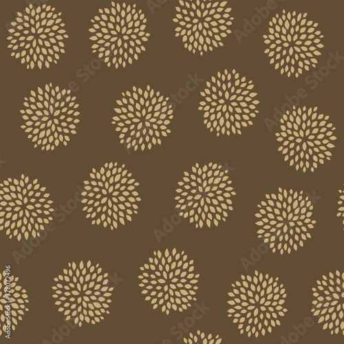 Japanese Marigold Flower Vector Seamless Pattern